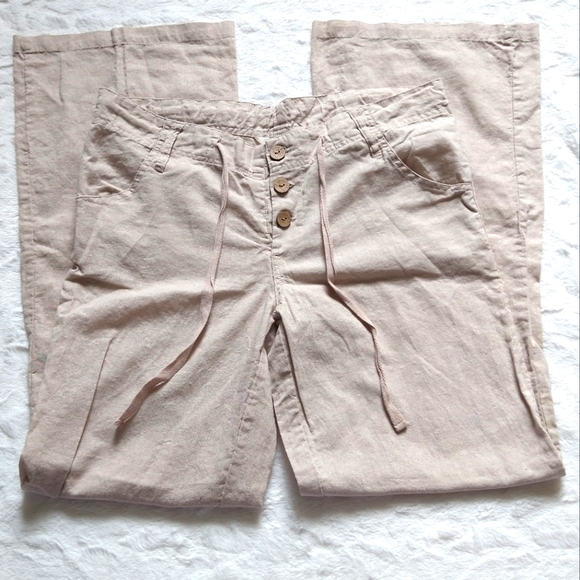 Derek Heart Linen Blend Button Fly 